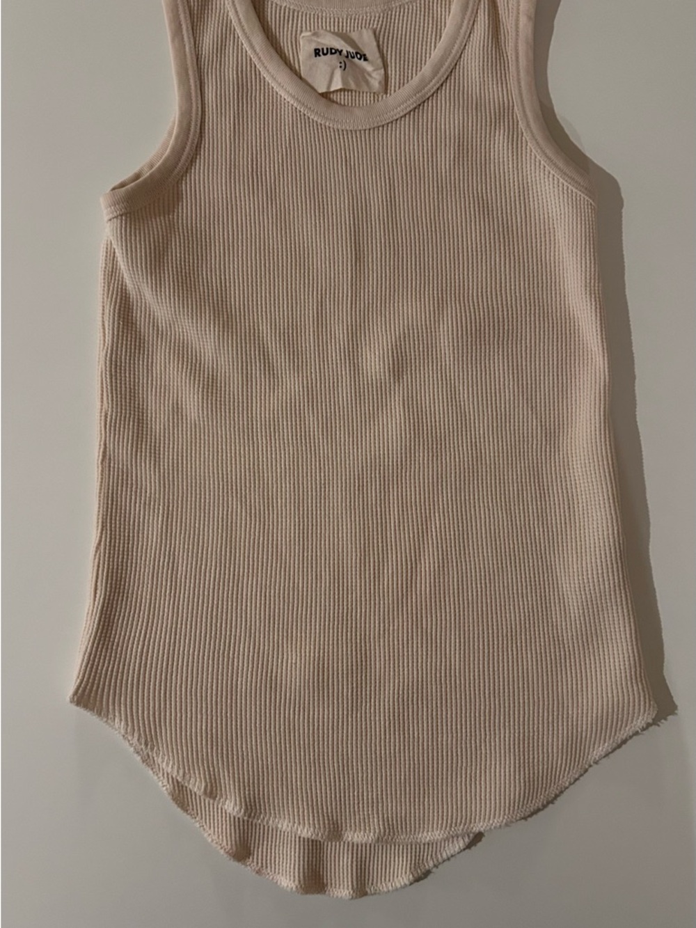 Rudy Jude Kids Medium Thermal Ribbed Tank Top - Cream